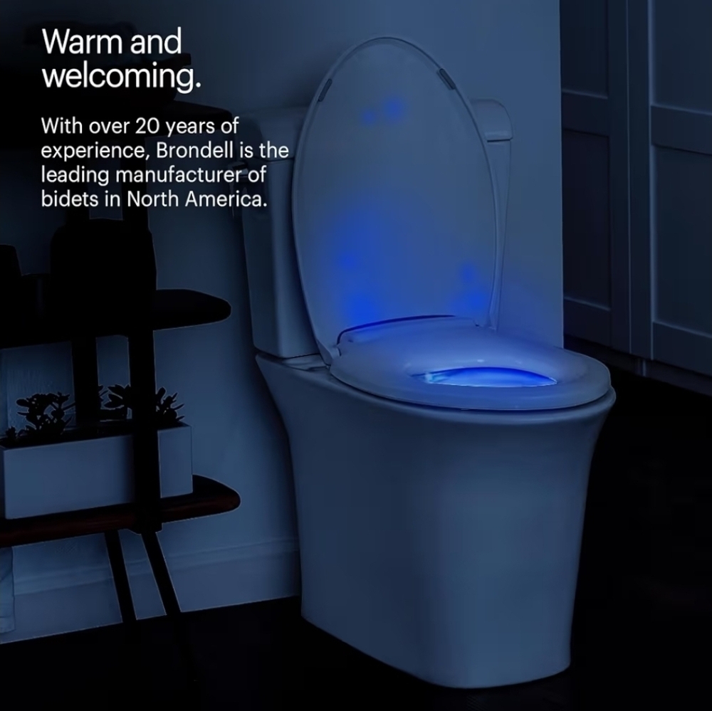 Brondell L60-RW LumaWarm Heated Toilet Seat with Night Light, Round Seat - Picture 3 of 11